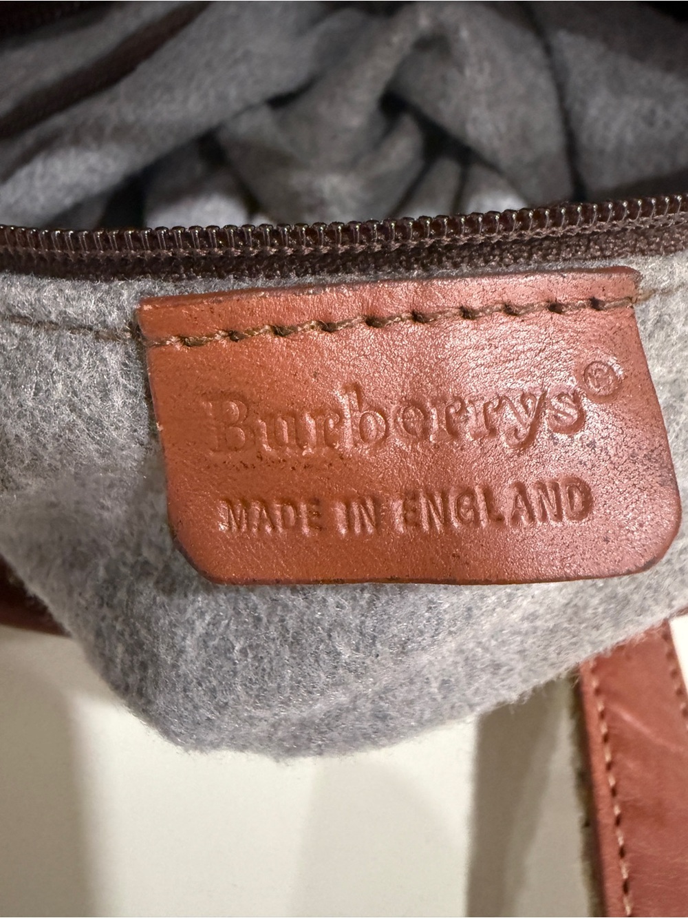 Burberry Plaid Tweed Tote Bag with Brown Trim - Picture 13 of 14